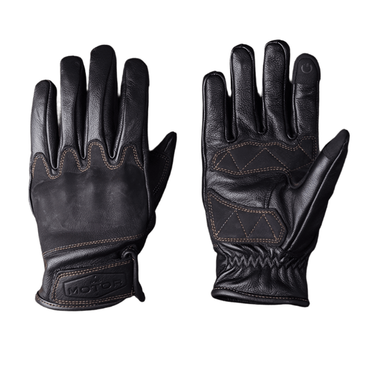 Retro Motor Leather Gloves - Wild Soul Co.