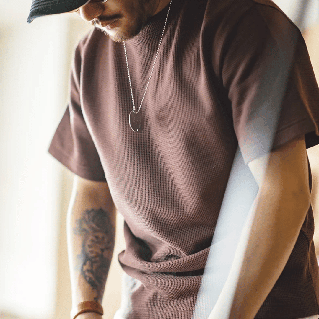 Waffle Pattern T-Shirt - Wild Soul Co.