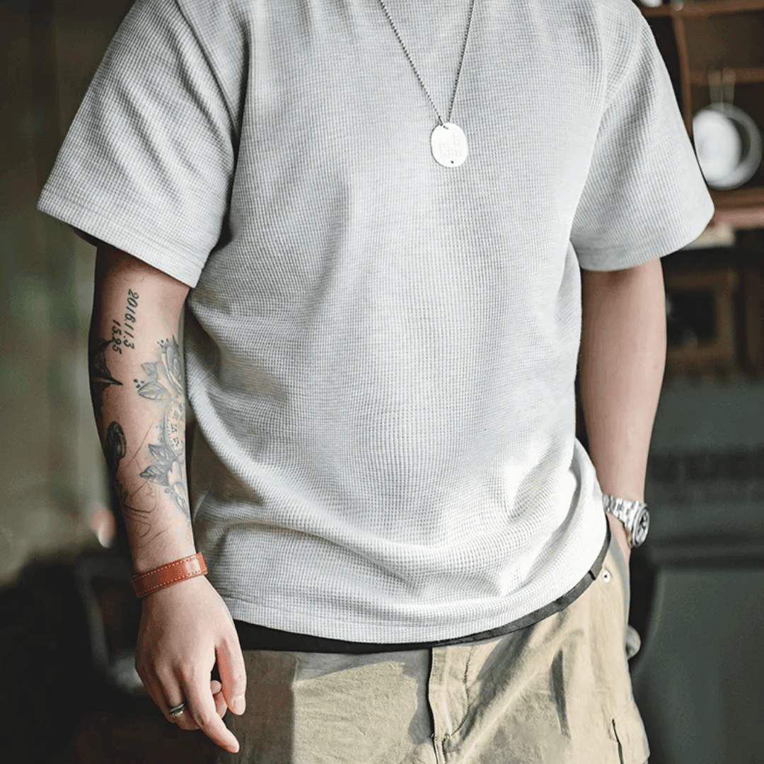 Waffle Pattern T-Shirt - Wild Soul Co.