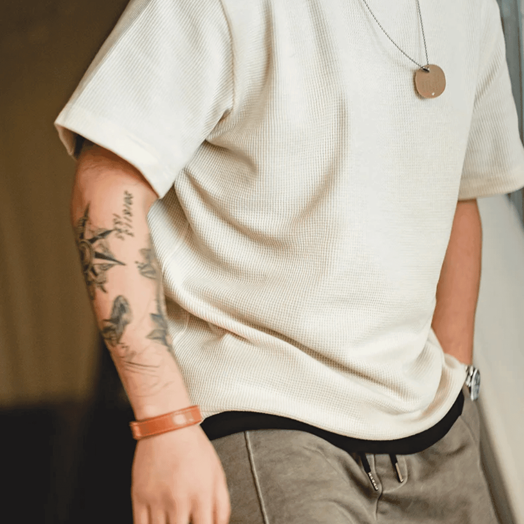 Waffle Pattern T-Shirt - Wild Soul Co.