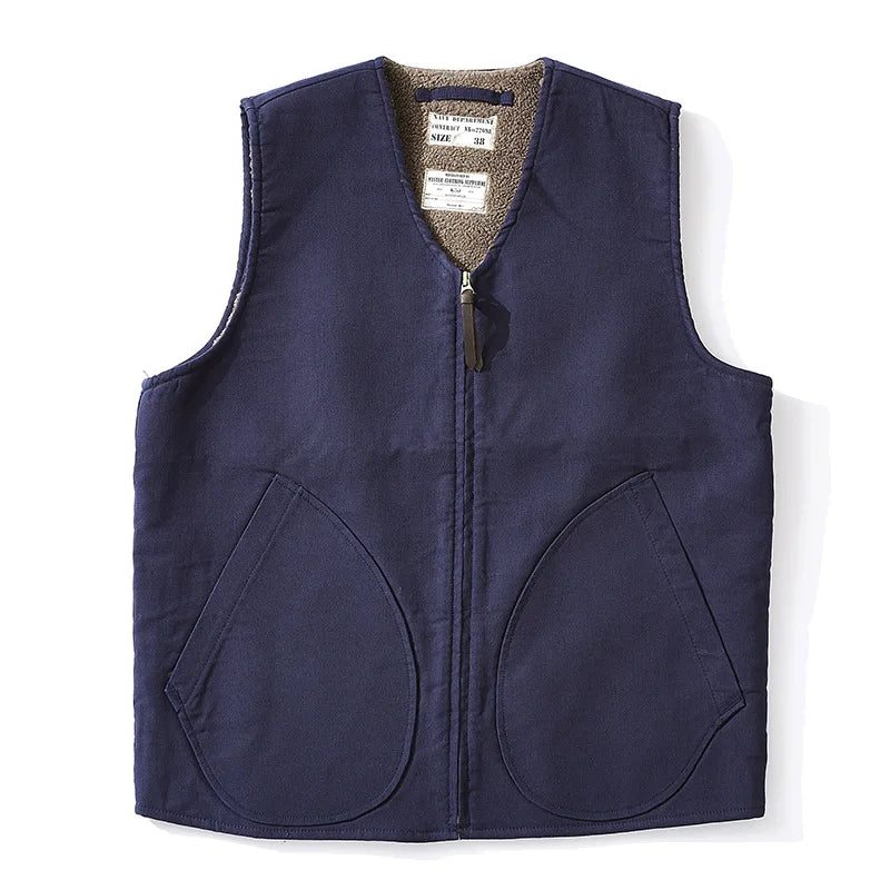 Dock Sherpa Vest in Navy, laid flat