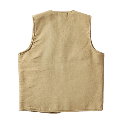 Dock Sherpa Vest in Khaki, back view