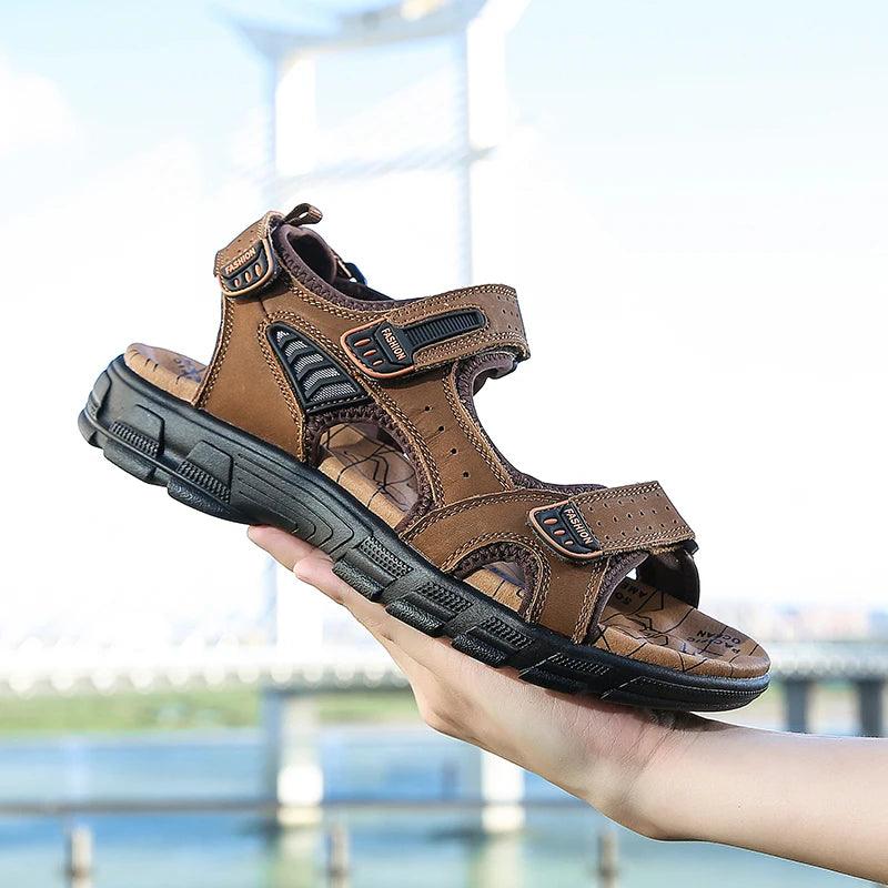 Camel crown men's leather sandals hotsell