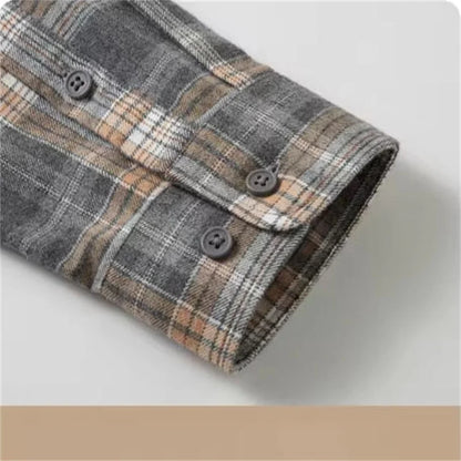 100% Cotton Men's Flannel Shirt Plaid Casual Long Sleece Multi-Color High Quality Autumn Winter Retro Dress Shirts Big Size 6XL