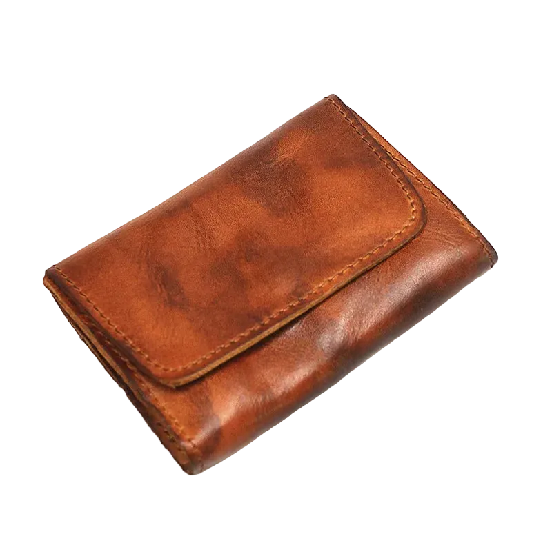 Nomad Leather Wallet in Cognac, angled view