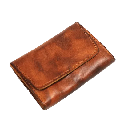 Nomad Leather Wallet in Cognac, angled view