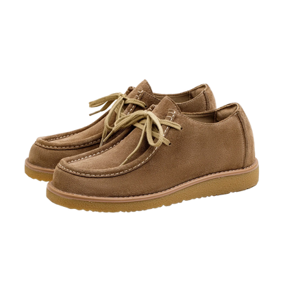 Suede Desert Shoe in khaki, pair on white background