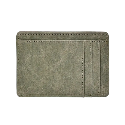 Open Road Slim Card Holder in Sage Green, front view