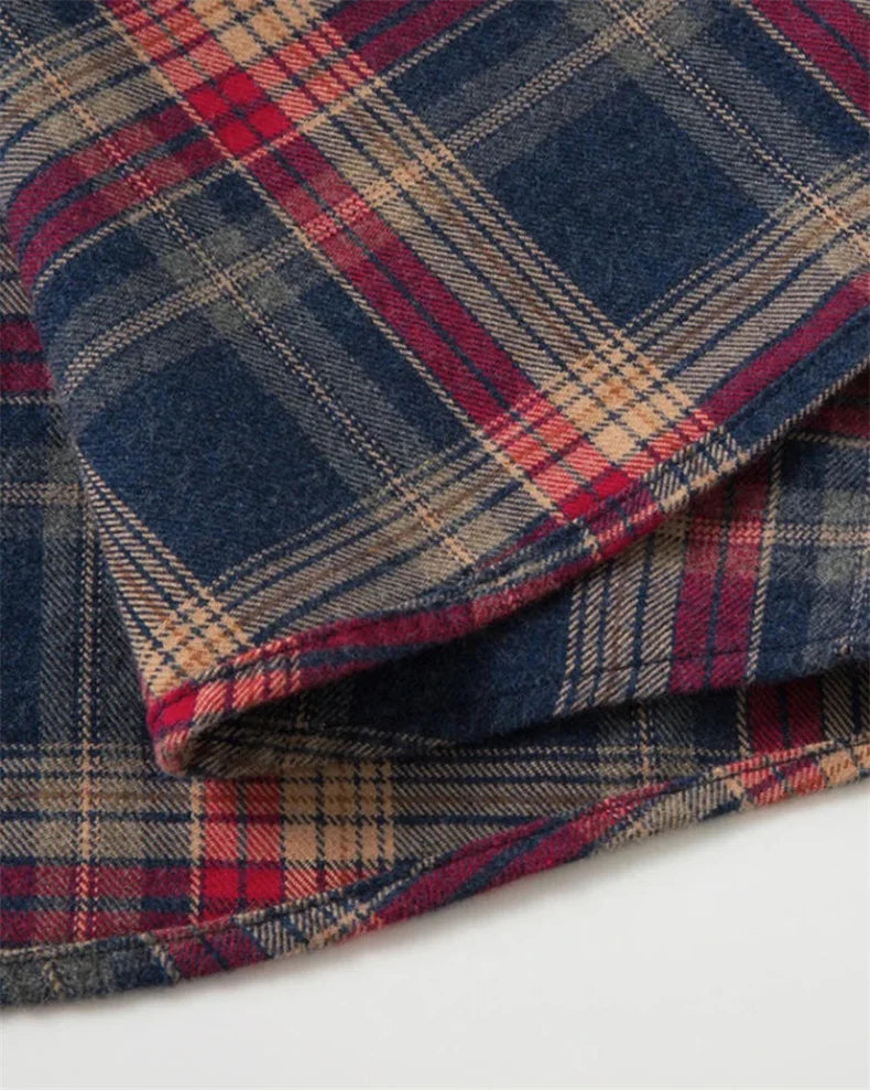 100% Cotton Men's Flannel Shirt Plaid Casual Long Sleece Multi-Color High Quality Autumn Winter Retro Dress Shirts Big Size 6XL