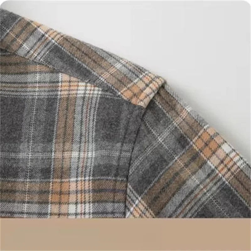 100% Cotton Men's Flannel Shirt Plaid Casual Long Sleece Multi-Color High Quality Autumn Winter Retro Dress Shirts Big Size 6XL