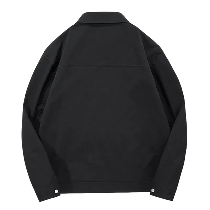 Back view of the Black Coach Jacket showing the yoke seam