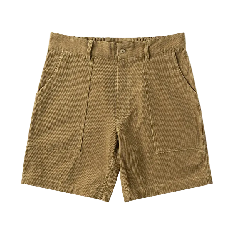 70s Longboard Corduroy Shorts in Camel, laid flat
