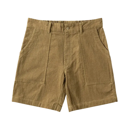 70s Longboard Corduroy Shorts in Camel, laid flat