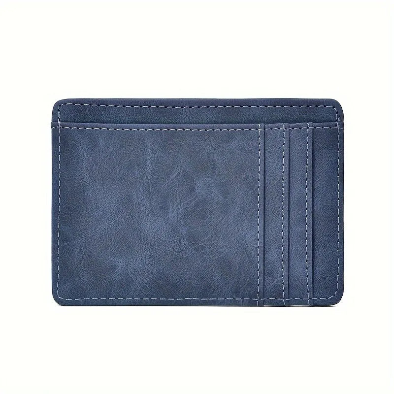 Open Road Slim Card Holder in Grey Blue, front view
