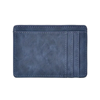 Open Road Slim Card Holder in Grey Blue, front view