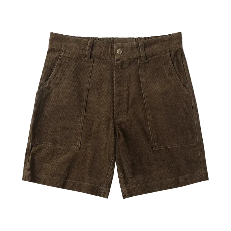 70s Longboard Corduroy Shorts in Coffee, laid flat