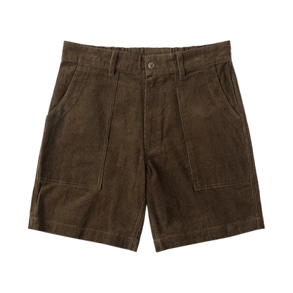 70s Longboard Corduroy Shorts in Coffee, laid flat
