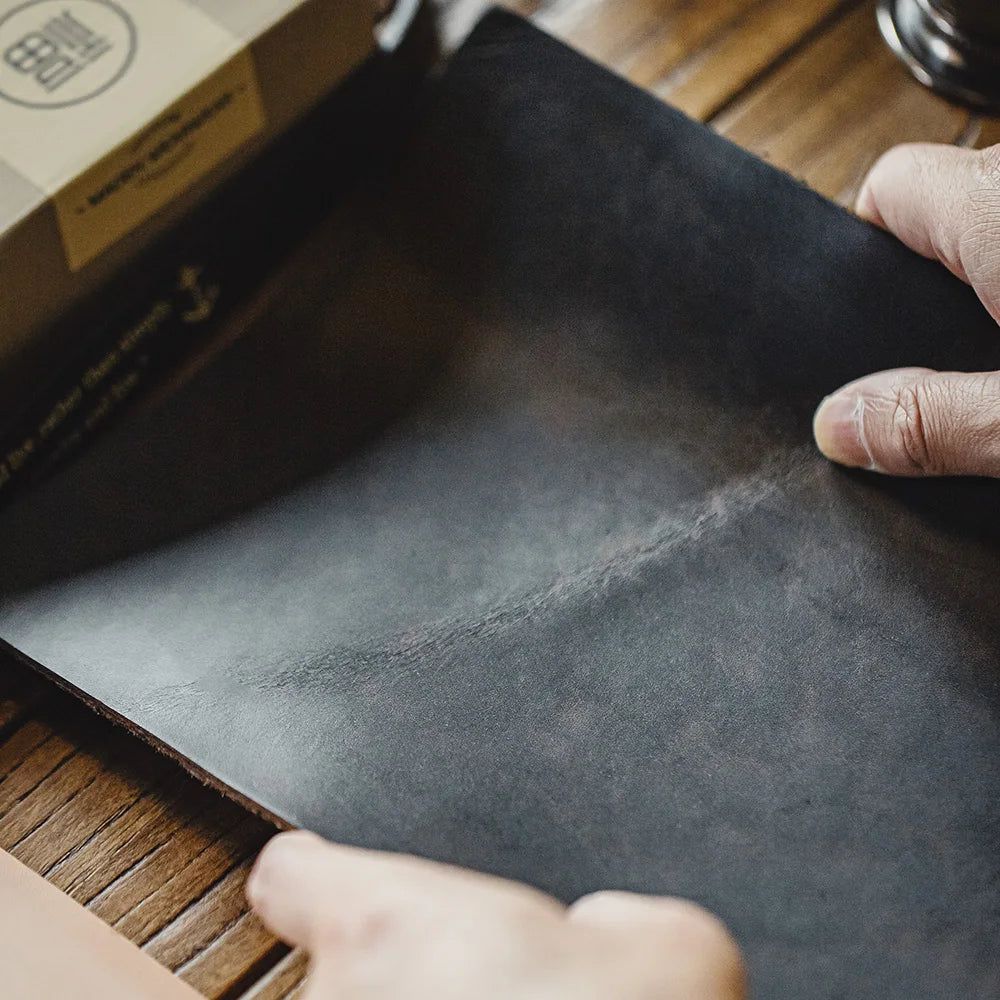 Full grain cowhide sheet with the natural grain of the leather