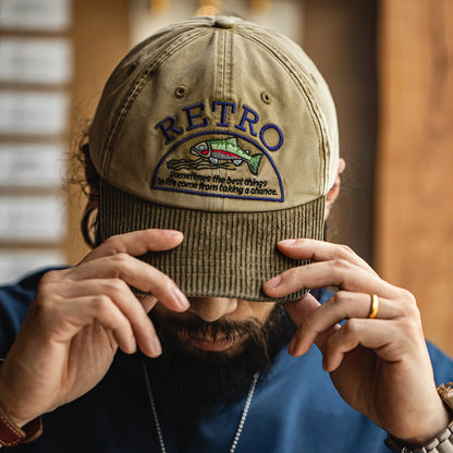 Eddy Corduroy Cap worn, front view