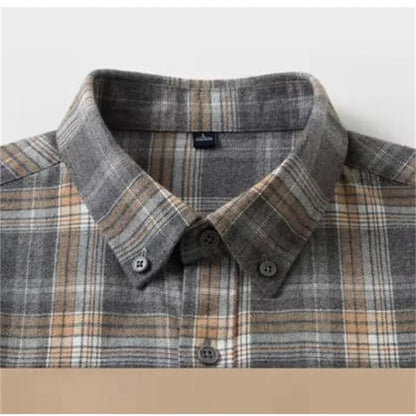 100% Cotton Men's Flannel Shirt Plaid Casual Long Sleece Multi-Color High Quality Autumn Winter Retro Dress Shirts Big Size 6XL
