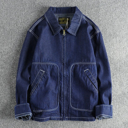 Frontier Field Jacket in Denim Blue, laid flat
