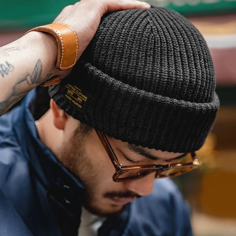 2-in-1 Balaclava Beanie worn folded as a docker beanie