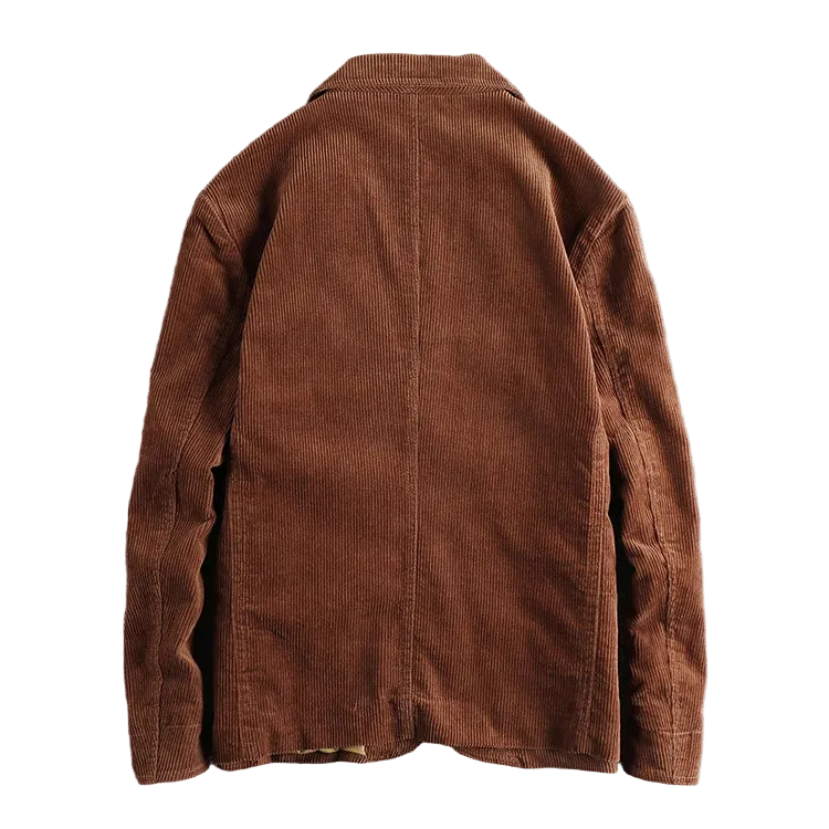 Corduroy Worker Blazer in Rust, back view
