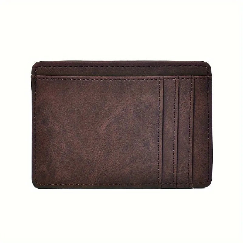 Open Road Slim Card Holder in Coffee, front view