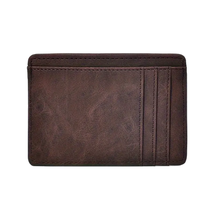 Open Road Slim Card Holder in Coffee, front view
