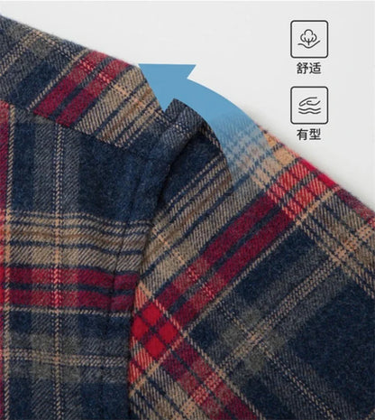 100% Cotton Men's Flannel Shirt Plaid Casual Long Sleece Multi-Color High Quality Autumn Winter Retro Dress Shirts Big Size 6XL