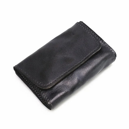 Nomad Leather Wallet in Black, closed