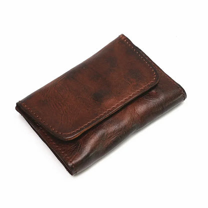 Nomad Leather Wallet in Coffee, closed