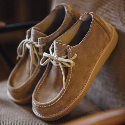 Suede Desert Shoe, side view showing the rubber sole