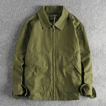 Frontier Field Jacket in Army Green, laid flat